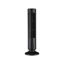 Lksixu Portable Tower Fan, Small Personal Desk Fan USB Charging Low Noise Bladeless Electric Fan 2 Speed Strong Airflow Cooling Fan Oscillating Standing Table Fan for Office Bedroom Outdoor