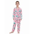 thumbnail image 2 of AIGUR Matching Mommy and Me Sleepwear, Candy Cane  Bow Print Button Down Long Sleeve Pajama Set, 2 of 9