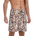 thumbnail image 2 of Gaeub Cute brown sloth monkey Print Men's Short Pajama Pants, Sleep Shorts, Household Pants, Casual Pants with Pockets-Medium, 2 of 6