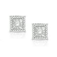 thumbnail image 5 of Natalia Drake 1/4 Cttw Square Halo Diamond Stud Earrings for Women in Rhodium Plated Sterling Silver (Color IJ / Clarity I2-I3), 5 of 6