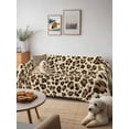 thumbnail image 6 of Leopard Couch Cover for 2 Cushion Sofa, Rustic Brown Animals Art Modern Washable Loveseat Sofa Covers Slipcover for Sectional Sofas L-Shaped, Couch Throw Cover 71"x118", 6 of 9