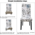 thumbnail image 5 of Chair Covers for Dining Room 4 Pack, Solid Stretch Dining Chair Covers, Washable Kitchen Slip Covers, Jacquard Parson Chair Covers Set of 4(Flower-White, 4 Pack), 5 of 6
