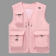 thumbnail image 2 of StSilkitty Mens Sleeveless Vest Solid Color Quick Dry V Neck Zip up Cargo Waistcoat with Multi Pockets Outdoor Hiking Vest, 2 of 5