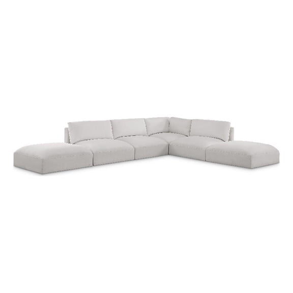 Meridian Furniture Ease Cream Fabric Modular Sectional