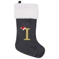 thumbnail image 2 of Xuniizn Personalized Christmas Stockings with Initials - Custom Embroidered Stocking Set, Luxury Velvet Xmas Stockings for Family, Holiday Christmas Decorations, Gray, New Model I, 2 of 2