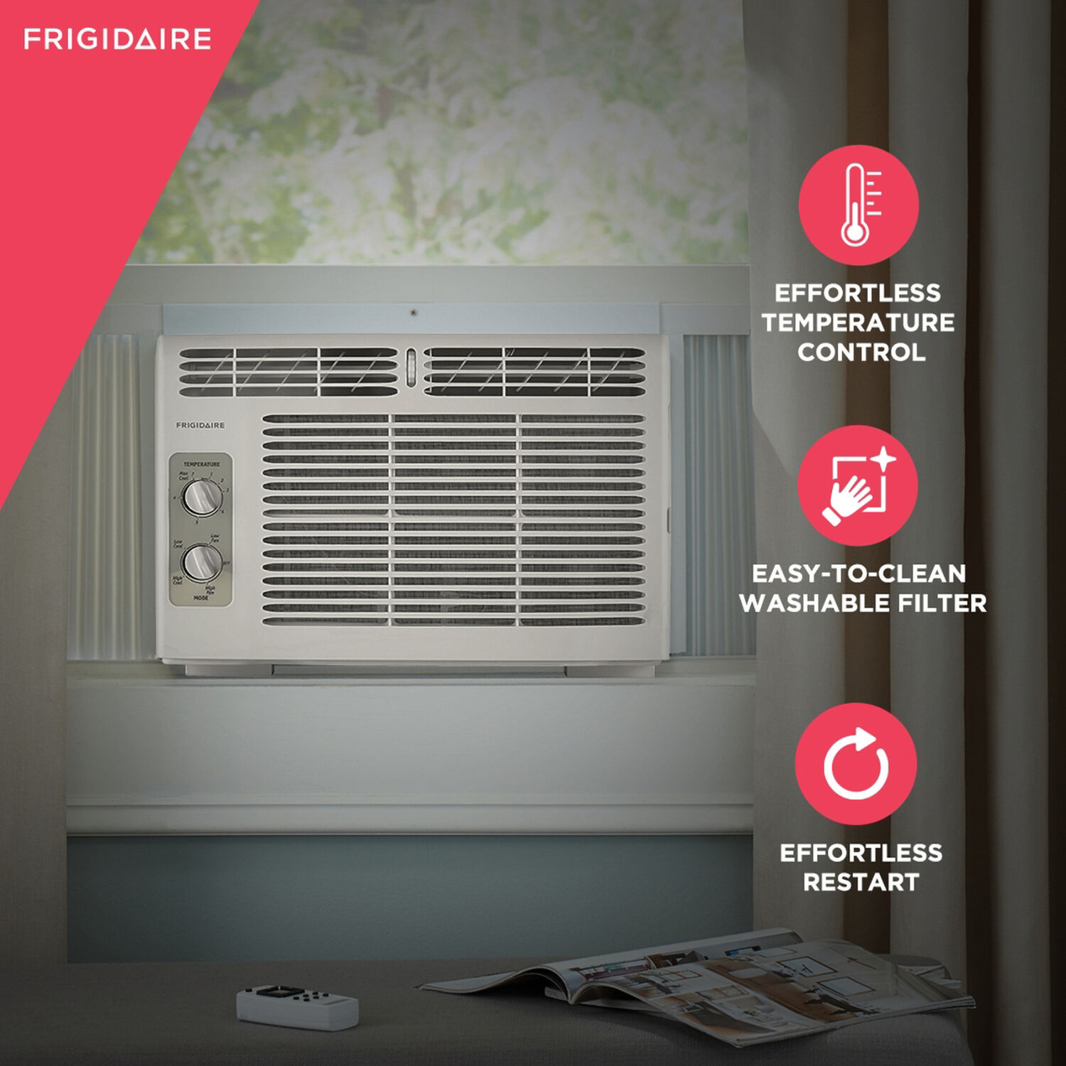 Frigidaire 5,000 BTU 115-Volt Window Air Conditioner, White, FFRA051WAE - image 5 of 8
