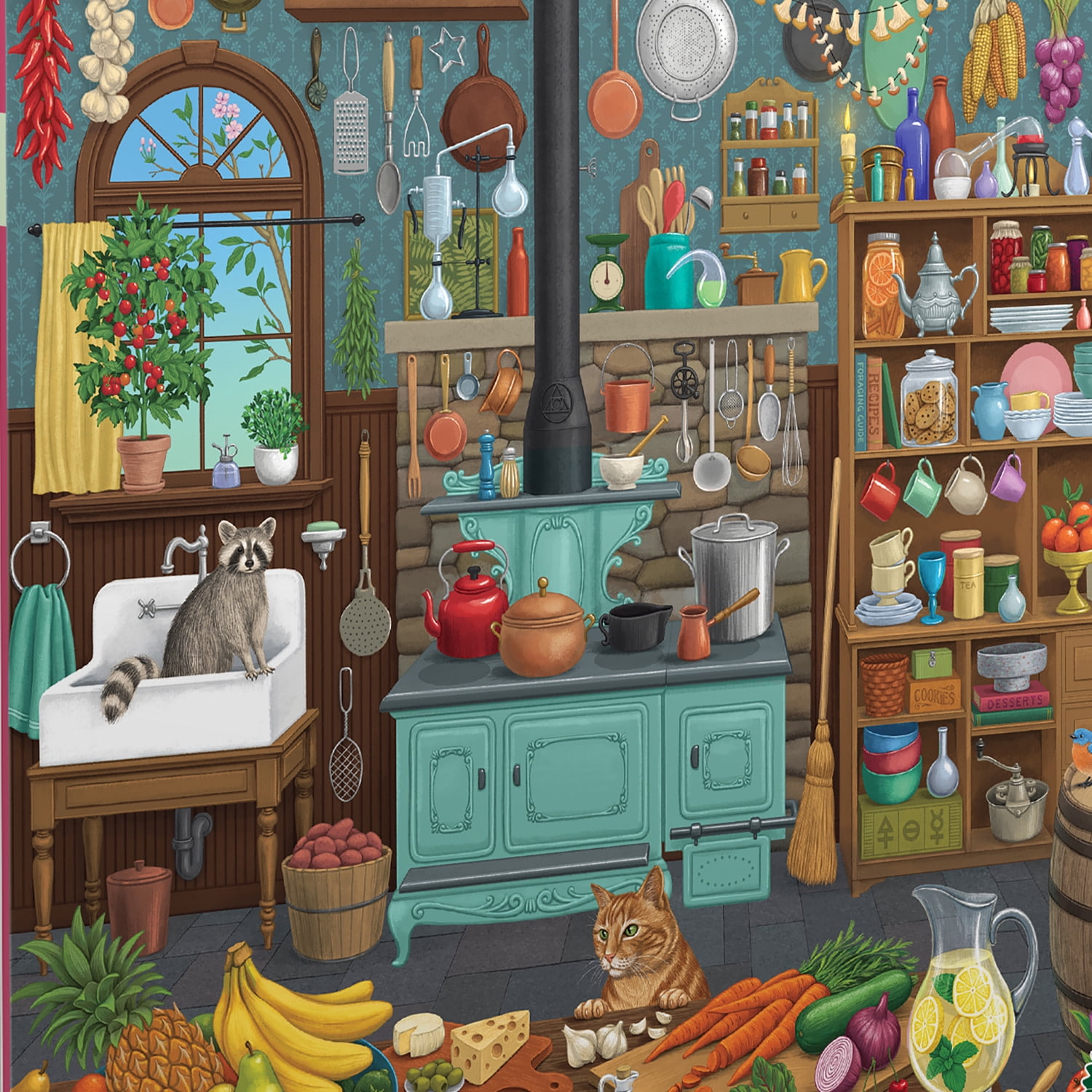 eeBoo Piece & Love: Alchemist's Kitchen - 1000 Piece Puzzle - Adult Square Jigsaw, 23x23", Includes Image Reference Insert, High-Quality Pieces