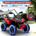 thumbnail image 5 of 24V Ride on Toys ATV for Kids, 6 Wheelers, 2 Seater, High & Low Speed, Forward & Backward, Bluetooth Music Story, Red, 5 of 8