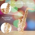 thumbnail image 3 of Matashi Saxophone Ornament, Valentine’s Day Gift for Wife, 24K Gold Plated Crystal Studded, for Mom and Wife Decorative Tabletop Showpiece, 3 of 5