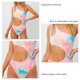 thumbnail image 5 of Traje de baño para mujer, un solo hombro, correas dobles, cintura hueca, Color puro, estampado Floral, bragas asimétricas, trajes de baño de una pieza, Rosa L, 5 of 6