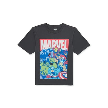 Marvel Boys Avengers, Crew Neck, Short Sleeve, Graphic T-Shirt, Sizes 4-18