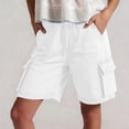 thumbnail image 2 of Admvng Women's Cargo Shorts Casual Loose Fit Multi Pocket Summer Outdoor Shorts, 2 of 9