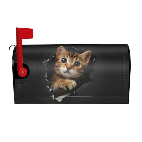 PHELIKA Funny Cat 01 Magnetic Mailbox Covers Standard Size 21"H x 18"W