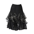 thumbnail image 2 of Falda de baile latino de tango rock, falda de baile latino con lentejuelas, ropa de baile de salón B negro, 2 of 9