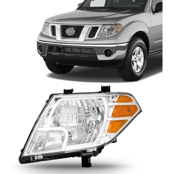 HOUGEET Headlight Assembly Replacement Fit for 2009-2021 Nissan Frontier Truck Halogen Headlamp (Driver Left Side)