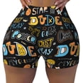 thumbnail image 2 of Haiem Basketball No Front Seam Biker Shorts for Women Yoga Workout Gym Bike Shorts with Tummy Control Moisture-Wicking-, 2 of 9