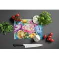 thumbnail image 2 of Peonies in Watercolor Glass Cutting Board Large 12 in x 15 in, 2 of 5