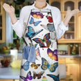thumbnail image 6 of Colorful Butterfly Collection Pattern Apron-Garden Aprons for Women with Pockets-Cotton Linen Waterproof Kitchen Cooking Gardening Aprons Adjustable for Kitchen,Cooking,BBQ and Salon 33x27 Inch, 6 of 7