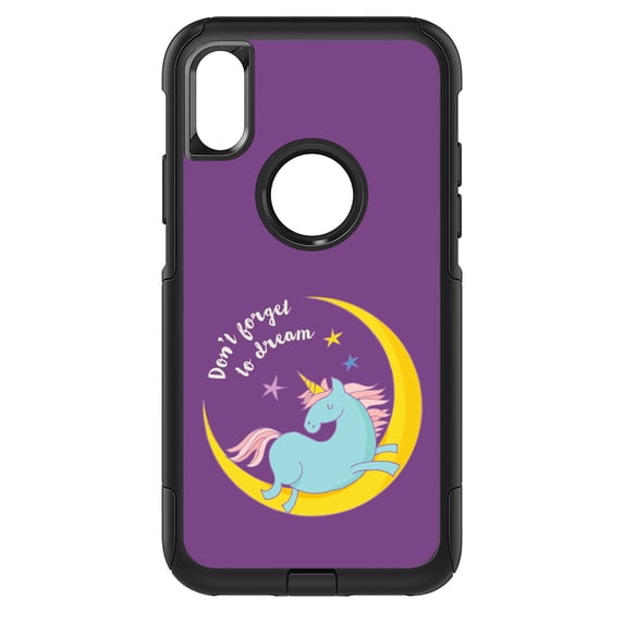 DistinctInk Custom SKIN / DECAL compatible with OtterBox Commuter for iPhone XS MAX (6.5" Screen) - Unicorn Moon - Don't Forget to Dream
