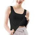 thumbnail image 7 of 3 Pack Women’s U-Neck Sleeveless Tank Tops Solid Soft Basic Layering Camisole Casual Undergarment Sleepwear Black M(M), 7 of 7