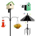 thumbnail image 1 of Poste para comedero de aves YINGYM con 2 ganchos y deflector antirroedores, 79 pulgadas, negro, 1 of 7