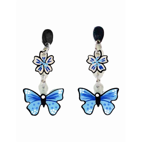 Aretes artesanales de mariposa