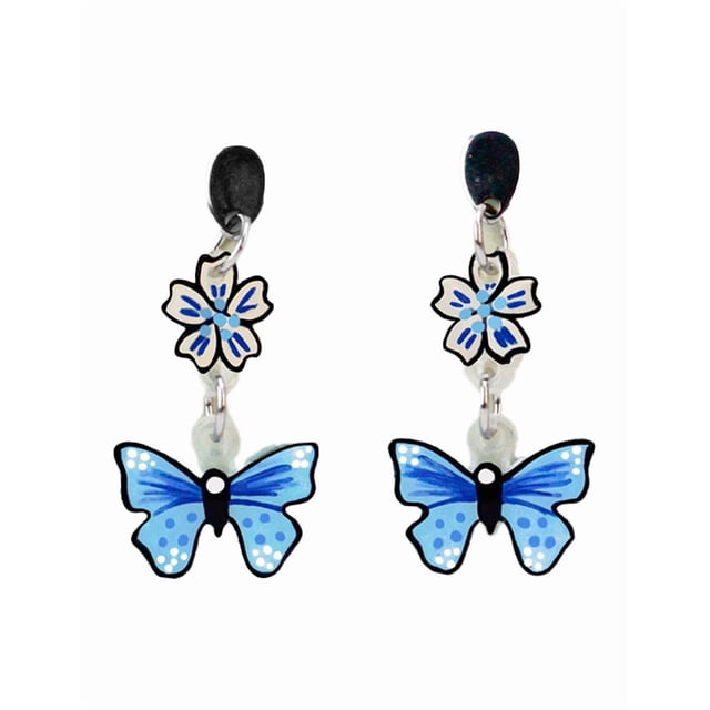 Aretes artesanales de mariposa