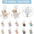 thumbnail image 2 of 10Pcs Plastic Mobile Dustproof Plugs with Alloy Enamel Flower Pendants Mixed Color 2.7cm 10pcs/set, 2 of 7