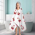 thumbnail image 6 of White Christmas Santa Pattern Hooded Bath Towel，60"x35" for Ages 3 To 12 Kids, Quick Dry Lightweight Soft Microfiber Hood Beach Towel Cover Up for Kids, 6 of 7