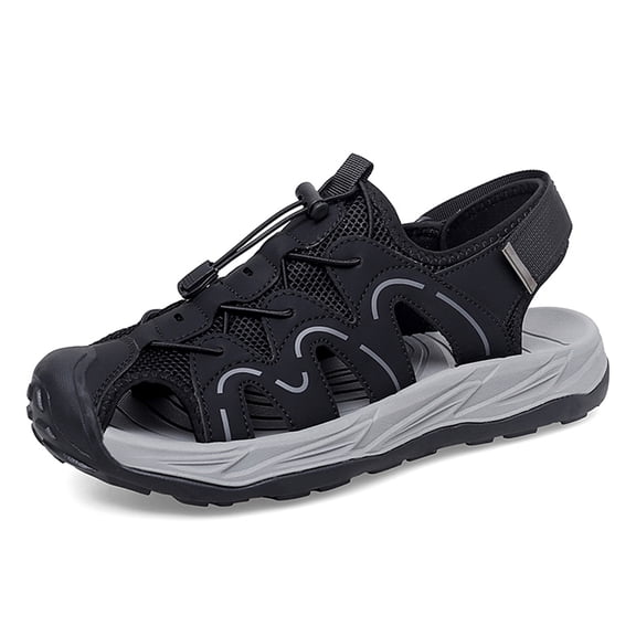 LASUDRAA Mens Lightweight Closed Toe Outdoor Sandals Comfort Athletic Hiking Beach Casual Sport Shoes