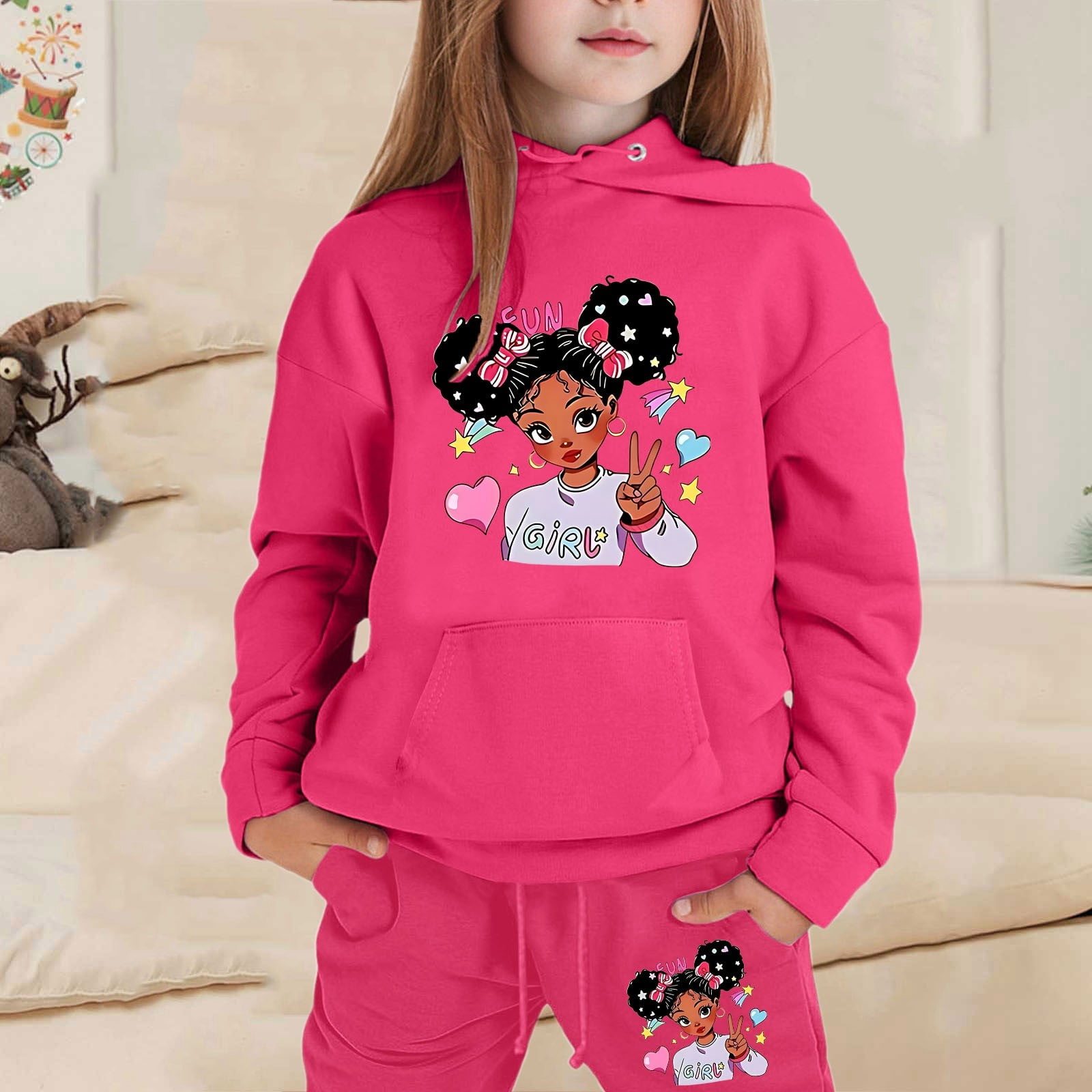 YOUSNH Ensemble Décontracté pour Filles, Mode Enfant, Haut à