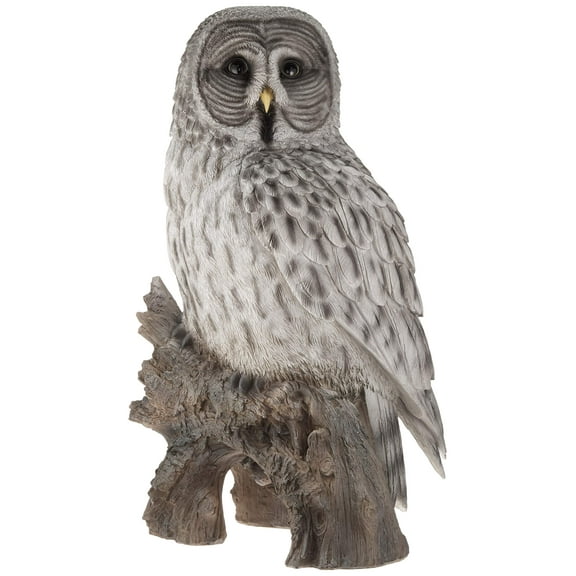 Hi-Line Gift Ltd Owl on Stump Statue, Grey
