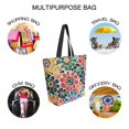 thumbnail image 7 of FORMRS Womens Canvas Tote Bag with Zipper Inner Pocket Shoulder Handbag, Dark Floral, 7 of 7