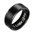 thumbnail image 2 of Clearance!Mens Wedding Band In Titanium 8MM Black Plated Ring Wedding Ring Engagement Ring Size 9, 2 of 5