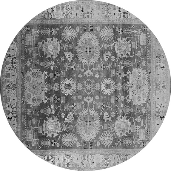 Ahgly Company Indoor Round Oriental Gray Traditional Area Rugs, 7' Round