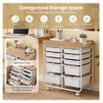 thumbnail image 4 of 10-Drawer Rolling Storage Cart, Storage Cart with Wooden , Lockable Wheels and Handles, Art Cart Supply Storage Organizer with Metal Frame for Home Office Classroom, White, 4 of 8