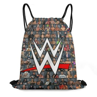 WWE Drawstring Backpack Water Resistant String Bag Sackpack Cinch for Sports, Gym, Travel, Swimming, Yoga, Beach