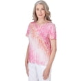 thumbnail image 3 of Alfred Dunner Womens Petite  Ombre Medallion Top With Lace Detail, 3 of 6