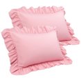 thumbnail image 1 of PiccoCasa Microfiber Ruffle Pillowcases 2 Pcs with Envelope Pink King, 1 of 7