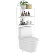 Gymax Bathroom 3-Tier Metal Storage Rack Over the Toilet Space Saver White
