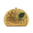 thumbnail image 6 of Handheld Women's Evening Clutch Bags Seashell Peacock Beaded Bag Banquet bag Handbags Bridal Wedding Purses,Gold, 6 of 11