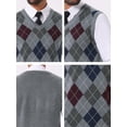 thumbnail image 7 of DARING DIVA Men's Casual Knit Sleeveless V-Neck Plaid Argyle Sweater Vest M Light Gray, 7 of 7