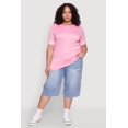 thumbnail image 3 of Womens Plus Size Varsity Stripe Sleeve Tee, 3 of 5