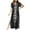 Black Casual Dresses for Women 2023, variant on Dyegold Sundresses for Women Casual Beach - Womens Maxi Long Sundresses V-Neck Short Sleeve Boho Side Slit Floral Print Flowy Swing Loose Trendy Gown Dress