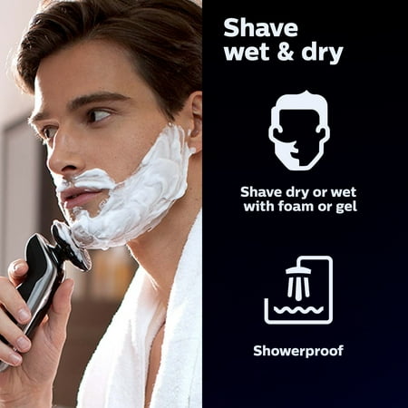 Philips Norelco 9300 Rechargeable Wet & Dry Electric Shaver with Smartclean, Travel Case, Click-On Precision Trimmer, S9311/84