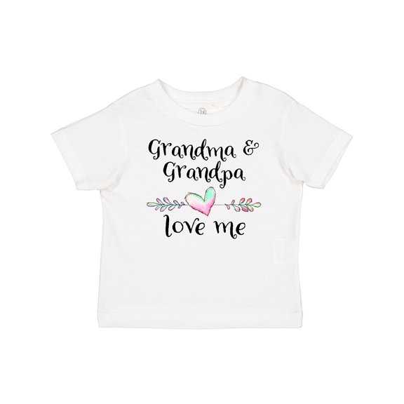 Inktastic Grandma and Grandpa Love Me Heart Grandchild Boys or Girls Baby T-Shirt