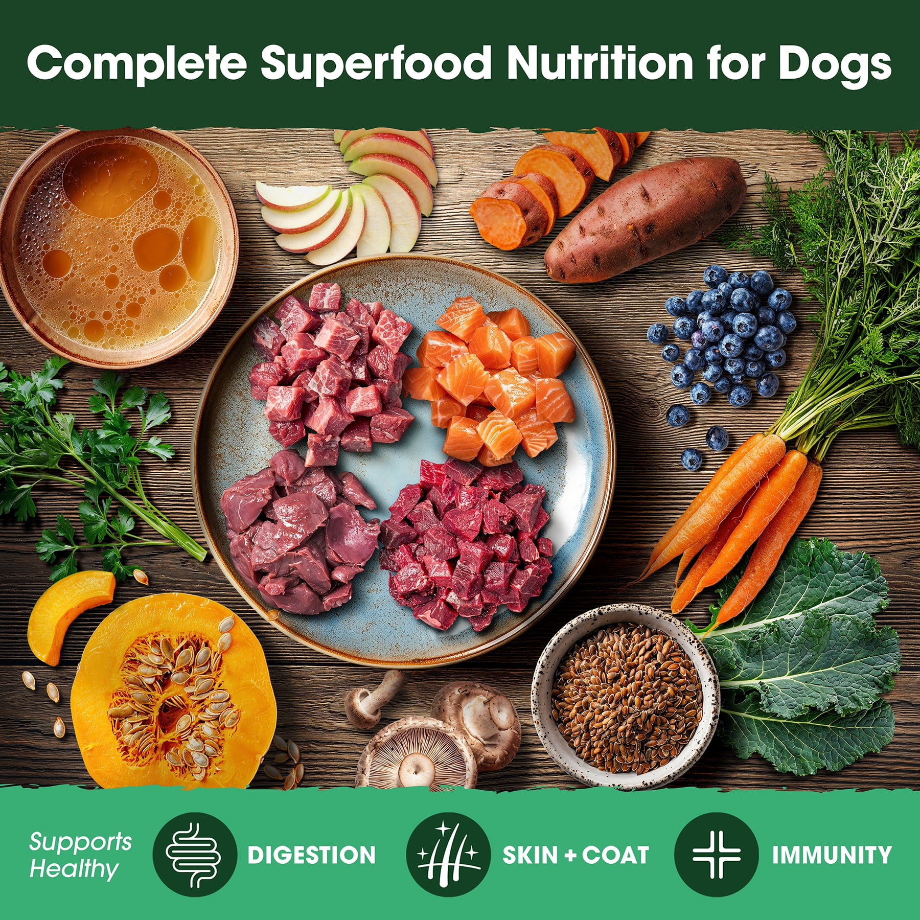 Farmland Traditions The Good List Air-Dried Dog Food, Premium Lamb, Venison, & Bone Broth for Dogs, Protein Rich & Grain-Free Nutrition, 1 Pound Bag