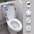 thumbnail image 3 of SEANATIVE Blue Gold Marble Toilet Lid Cover and Toilet Tank Cover 2 PCS Soft Toilet Seat Covers Replacement Toilet Cover Set for Bathroom Accessories Decor, 3 of 7