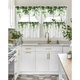 thumbnail image 5 of Green Leaves Kitchen Curtains Sets 36 Inch Length with Valance, Simple Summer Spring Botanical Vines Swag Valances and Tiers Curtain Set Drapes Swag Curtains for Living Room, Bathroom, Bedroom, Cafe, 5 of 6