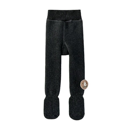 

Toddler Kids Baby Girls Cotton Thick Lined Warm Full Leggings Knitted Bunny Rabbit Tights Pantihose Stretchy Basic Full Length Pants Pantyhose For Winter Stocking